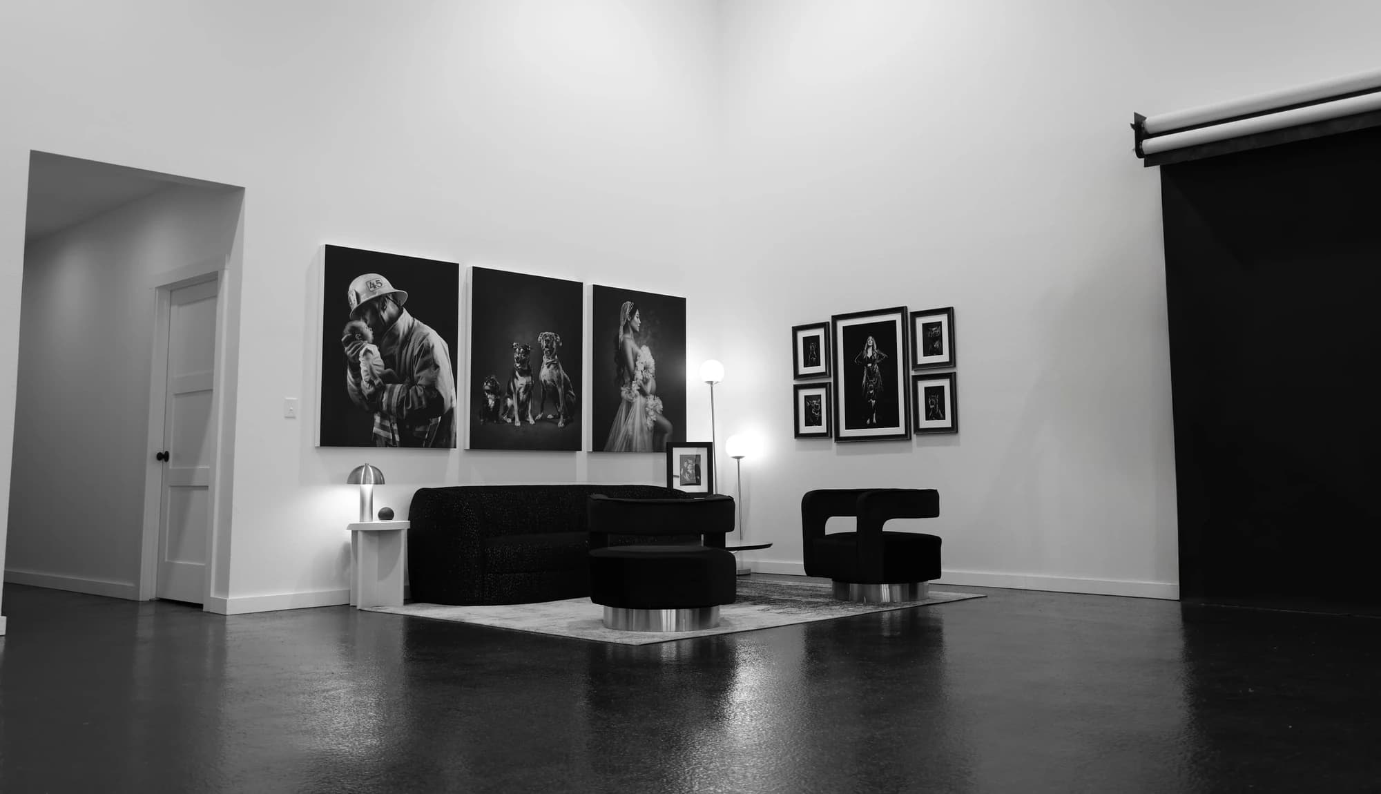 The portrait lounge and camera space in the McKinney studio